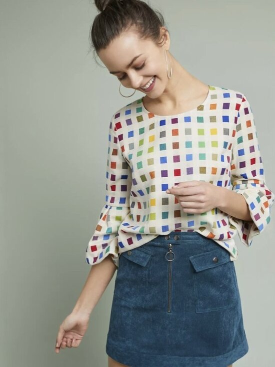 Anthropologie Tops - NWT Anthropologie Mondrian Ruffle Sleeve Top​ (size XS)